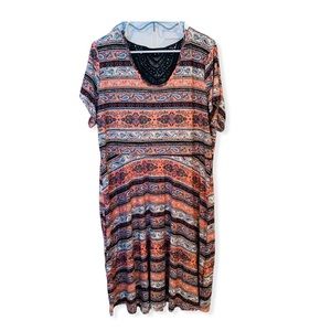 Bobbie Brooks paisley lace short sleeve dress